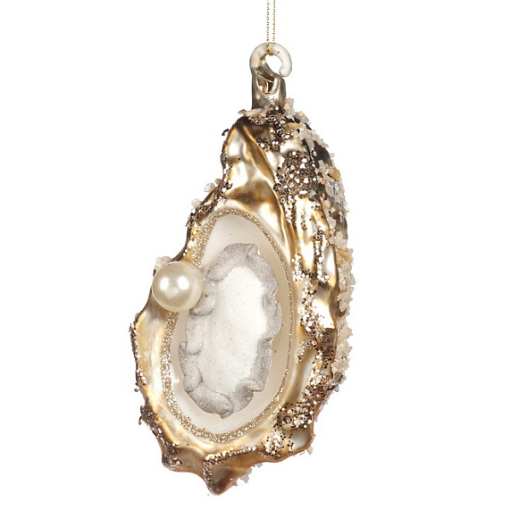 Новогодняя игрушка "Золотая устрица" 14 см