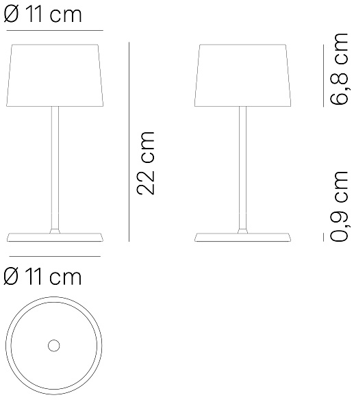 Лампа настольная Zafferano Olivia Pro Mini 22 см, кобальтовая