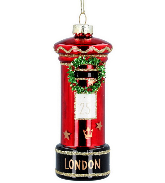 Елочная игрушка "Почтовый ящик с венком" 10 см