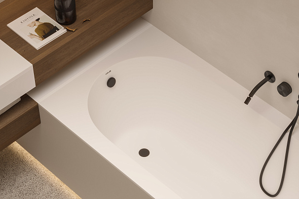 Ванна Holbi Orion 180 SR, 180x80, из Soft Rock, встраиваемая, белая матовая