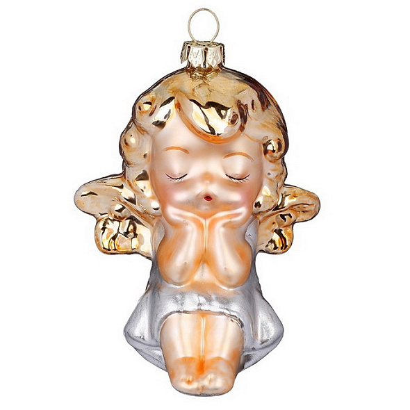 Елочная игрушка "Спящий ангел" 10 см