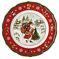 Тарелка салатная Happy Wintertime 22 см, красная