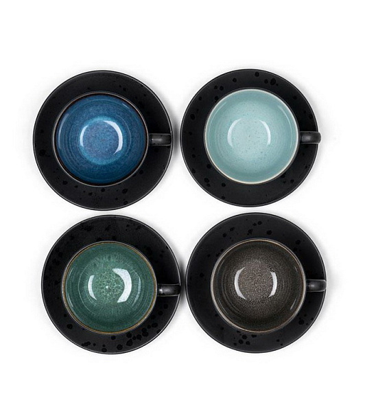 Набор чашек для капучино с блюдцами Bitz, 8 предметов