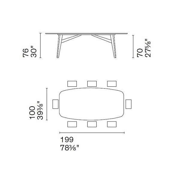 Стол Calligaris Abrey 199х100 CS4127, Bronze
