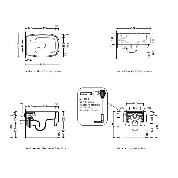 Унитаз подвесной Flaminia Flag FG118G, 54х38, с сиденьем, белый
