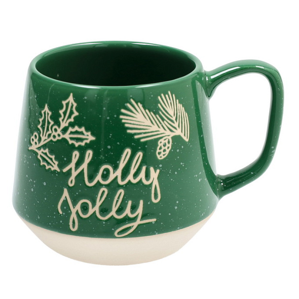 Чашка для завтрака Snowy Xmas 510 мл, зеленая