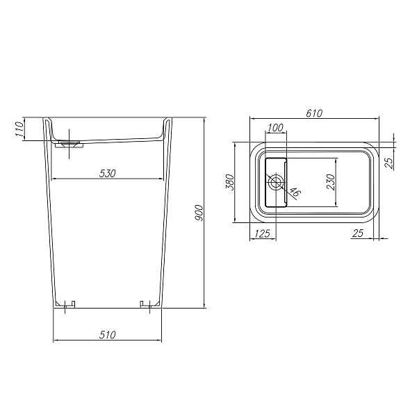 Раковина Kolpa-San Ramona Basin WH, 61x38x90, из Kerrock, белая