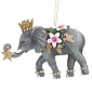 Новогодняя игрушка "Слон с цветами 1" 10 см