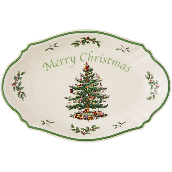 Блюдо сервировочное овальное Christmas Tree 28 см