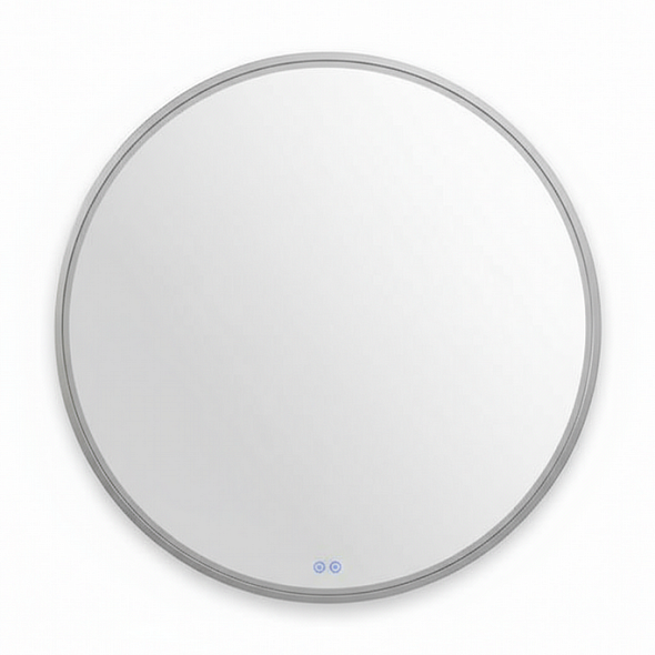 Зеркало Mebelvann Sanrey 100х100, с подсветкой, серебристая рама