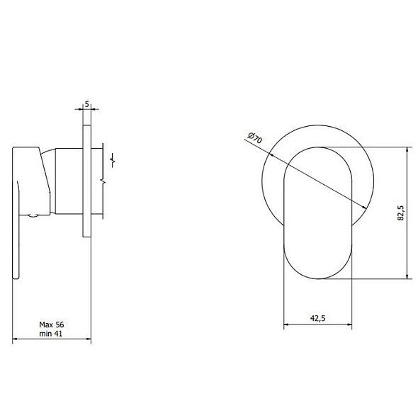 Внешняя часть iB Rubinetti YesPlease EYP305CC смесителя для душа, хром