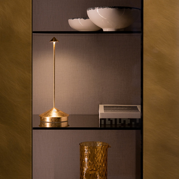 Лампа настольная Zafferano Pina Pro 29 см, цвет золото