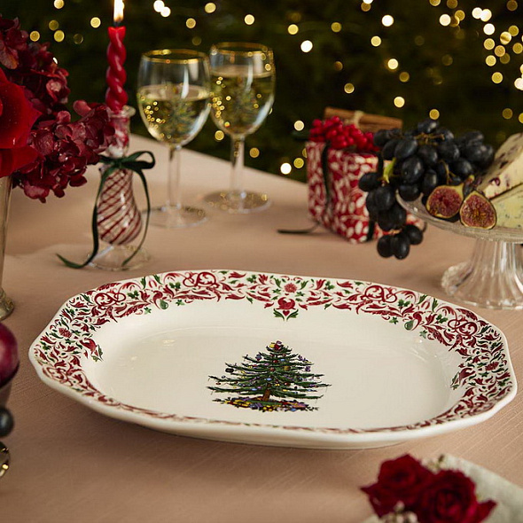 Блюдо "Елка" Spode Christmas Tree Yuletide 35,5 см, прямоугольное
