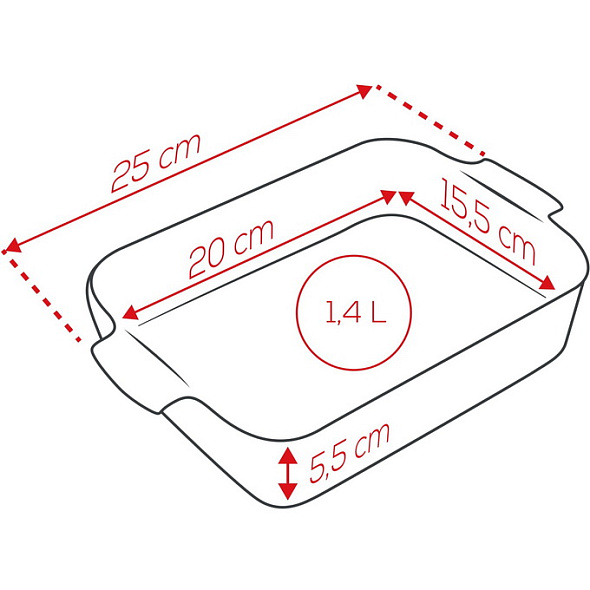 Форма для запекания прямоугольная Appolia 15,5х25 см, цвет шалфей