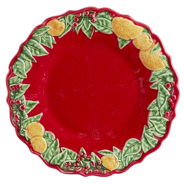 Тарелка салатная Coroa De Natal 22 см, красная