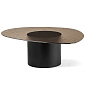 Стол Calligaris Mushroom 110х87, стекло, Black / Bronze