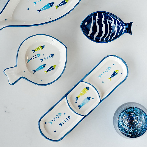Менажница Relief Aquatic 28,5х8х2,5 см, 3 сектора