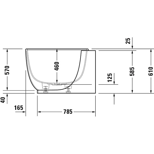 Ванна пристенная Duravit Luv 180х95, из камня DuraSolid®, матовая