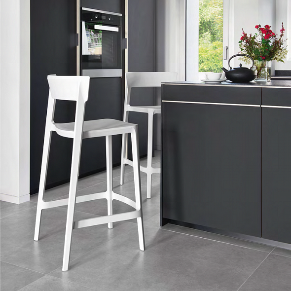Стул полубарный Calligaris Skin, Optic White
