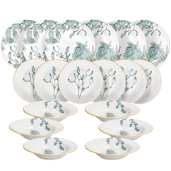 Набор посуды на 6 персон Bloom, 18 предметов