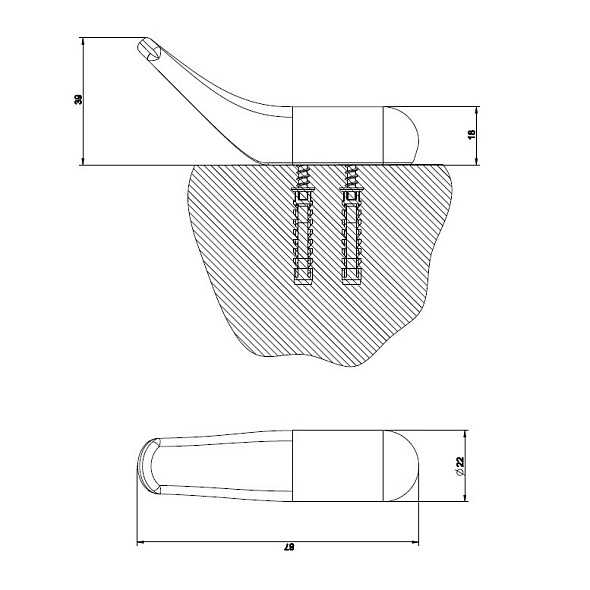 Крючок Gessi Goccia 38121.147, брашированный хром