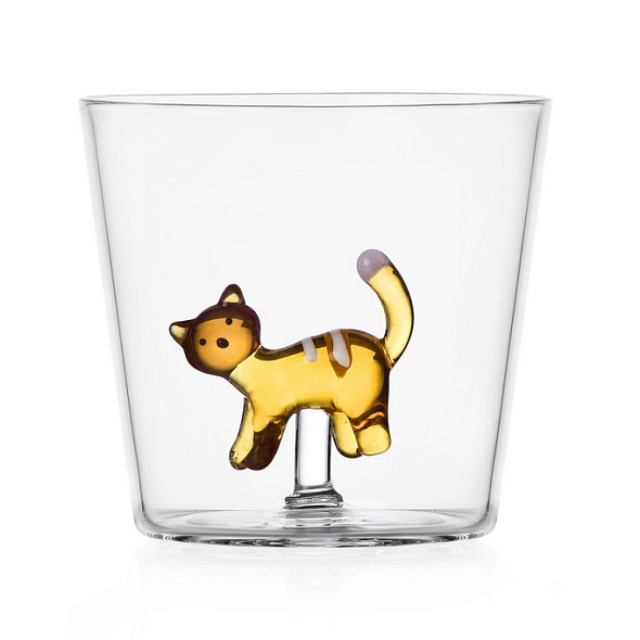 Стакан Tabby Cat 300 мл, рыжий кот с белой полоской