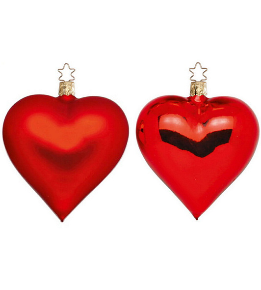 Игрушка на елку "Сердце" 9 см, в ассортименте