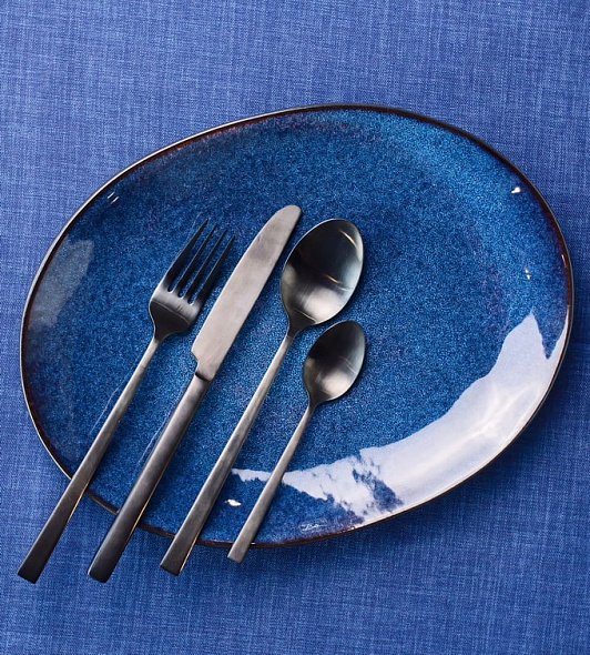 Блюдо для барбекю Bitz 25,5х30 см, черная/синяя