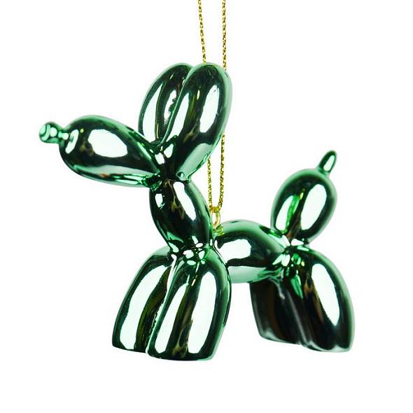 Елочная игрушка "Надувная собачка" 7,6 см, цвет мятный