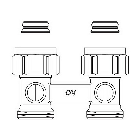 Узел подключения Oventrop Multiflex F, 3/4 НГ x 3/4 НР, проходной