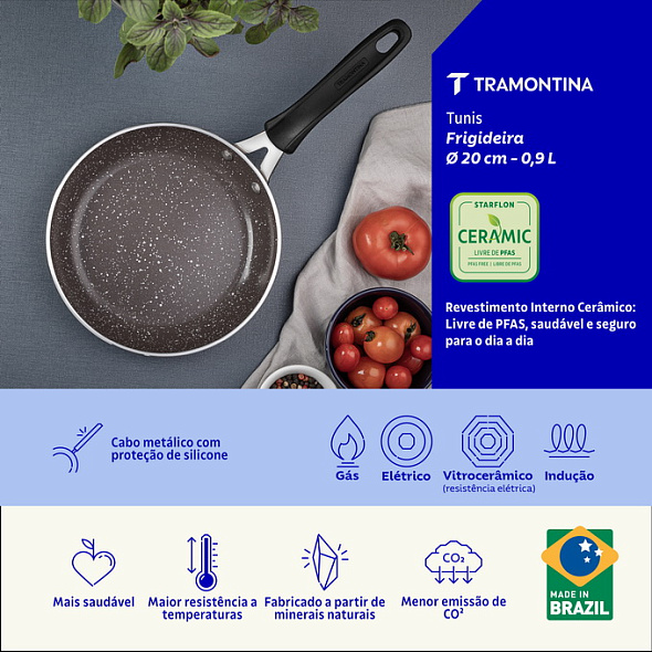 Сковорода Tramontina Tunis 20 см, розовая