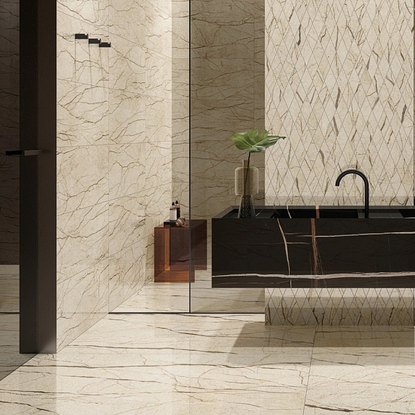 Керамогранит Italon Charme Deluxe 80х80 Naturale, Cream River, 9 мм