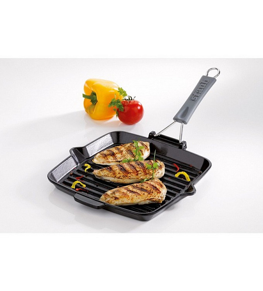 Сковорода-гриль квадратная с силиконовой ручкой Grills 24х24 см, черная