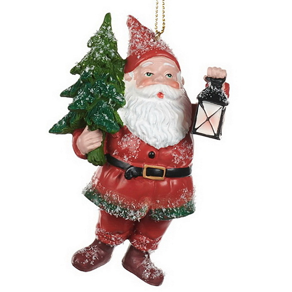 Игрушка на елку "Санта с елкой" 10 см