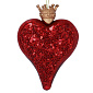 Елочная игрушка "Сердце с короной" 12 см