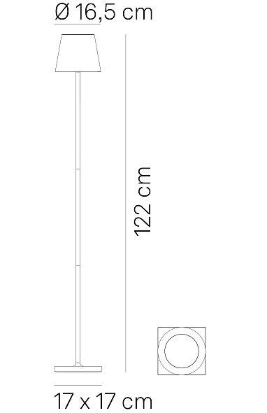 Лампа напольная Zafferano Poldina Pro L 122 см, темно-серая