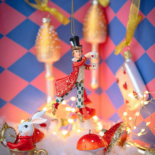 Елочная игрушка "Безумный шляпник" 11 см