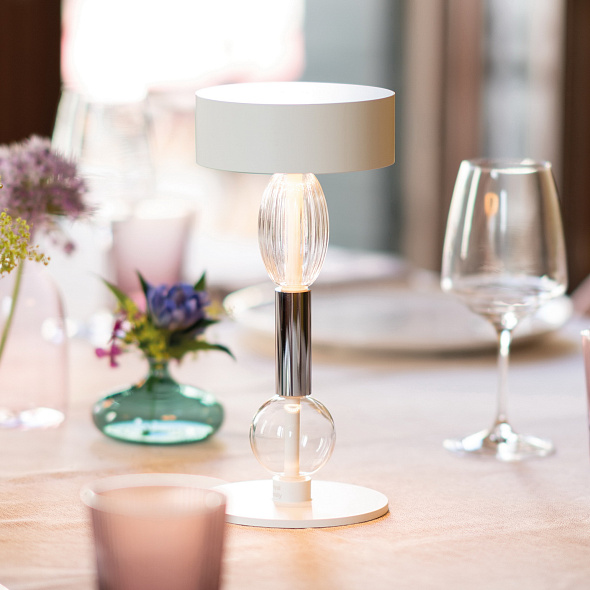 Лампа настольная Zafferano Royal Family Wi-Fi Pro 28 см, белая