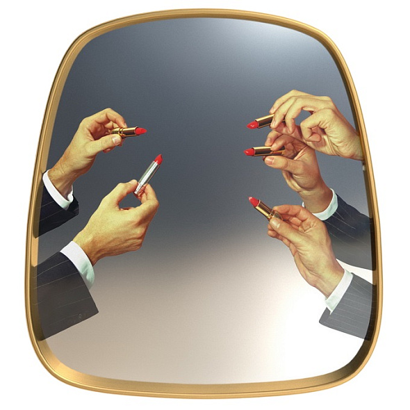 Зеркало в деревянной раме "Губная помада" 54х59 см