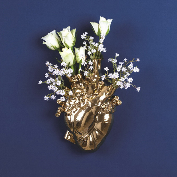 Ваза Love in Bloom 25 см, цвет золото
