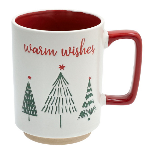 Кружка Warm Wishes 400 мл, цвет ручки красный