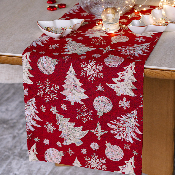 Скатерть-дорожка Crystal Tree 40х100 см, цвет бургунди