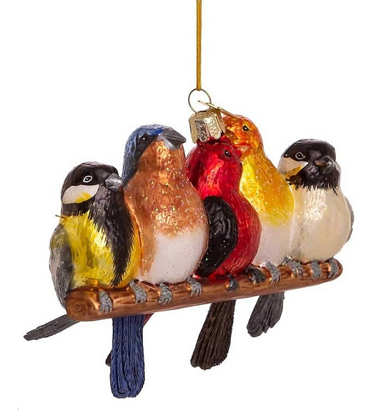 Новогодняя игрушка "Птички" 12,7 см