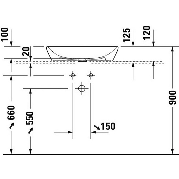 Раковина накладная Duravit D-Neo 60x40, 2372600070