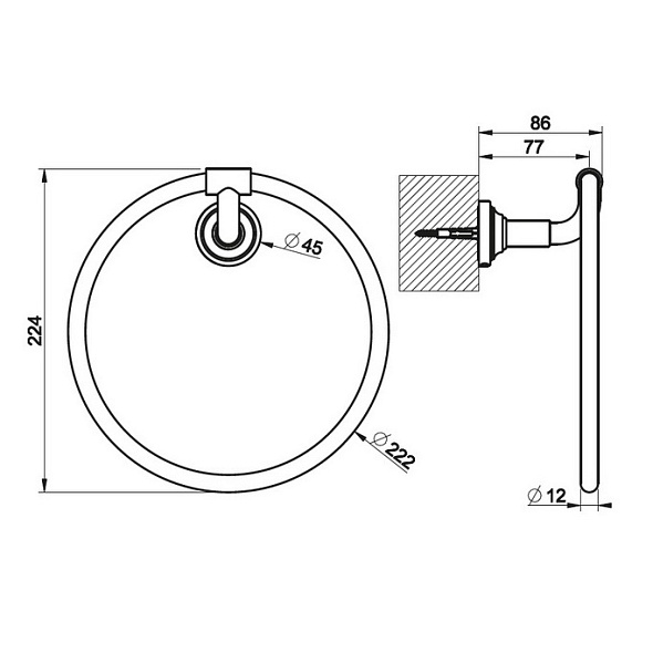 Полотенцедержатель Gessi Venti20 65509.726, брашированная теплая бронза PVD