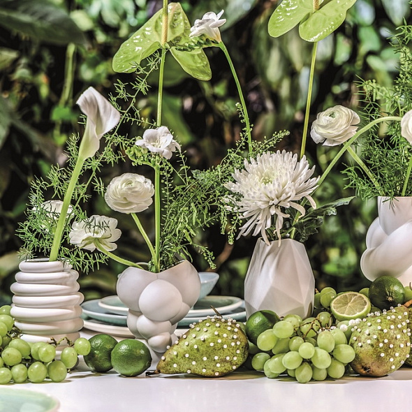 Ваза Hop 14 см, цвет белый матовый