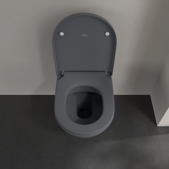 Унитаз подвесной Villeroy & Boch Subway 2.0 56х37 CeramicPlus, с сиденьем, графит
