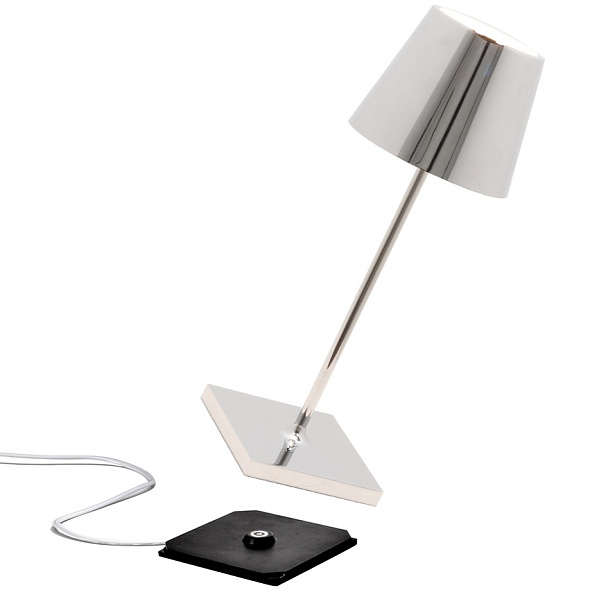 Лампа настольная Zafferano Poldina Pro Mini 30 см, цвет хром