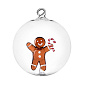 Елочный шар "Пряничный человечек с леденцом" Schiaccianoci 8 см