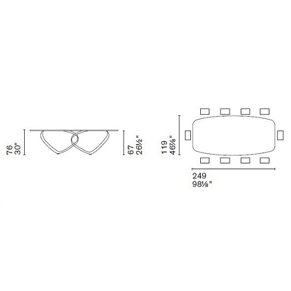 Стол Calligaris Breeze 299х119, Bronze